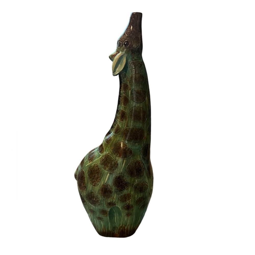 Vintage Giraffe Pottery Vase – Unique Mid-Century Modern Décor - Picture 5 of 10